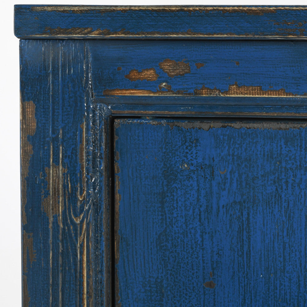 Kosas Home Amherst Reclaimed Pine 4Dr Cabinet, Royal Blue
