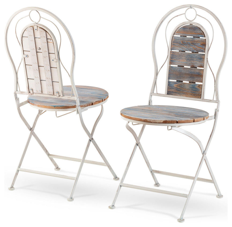 Alpine Patio Garden Table and Two Chairs Bistro Set, 28"