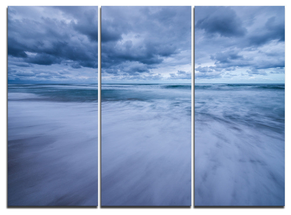 "Stormy Clouds Over Ocean" Metal Wall Art, 3 Panels, 36"x28"