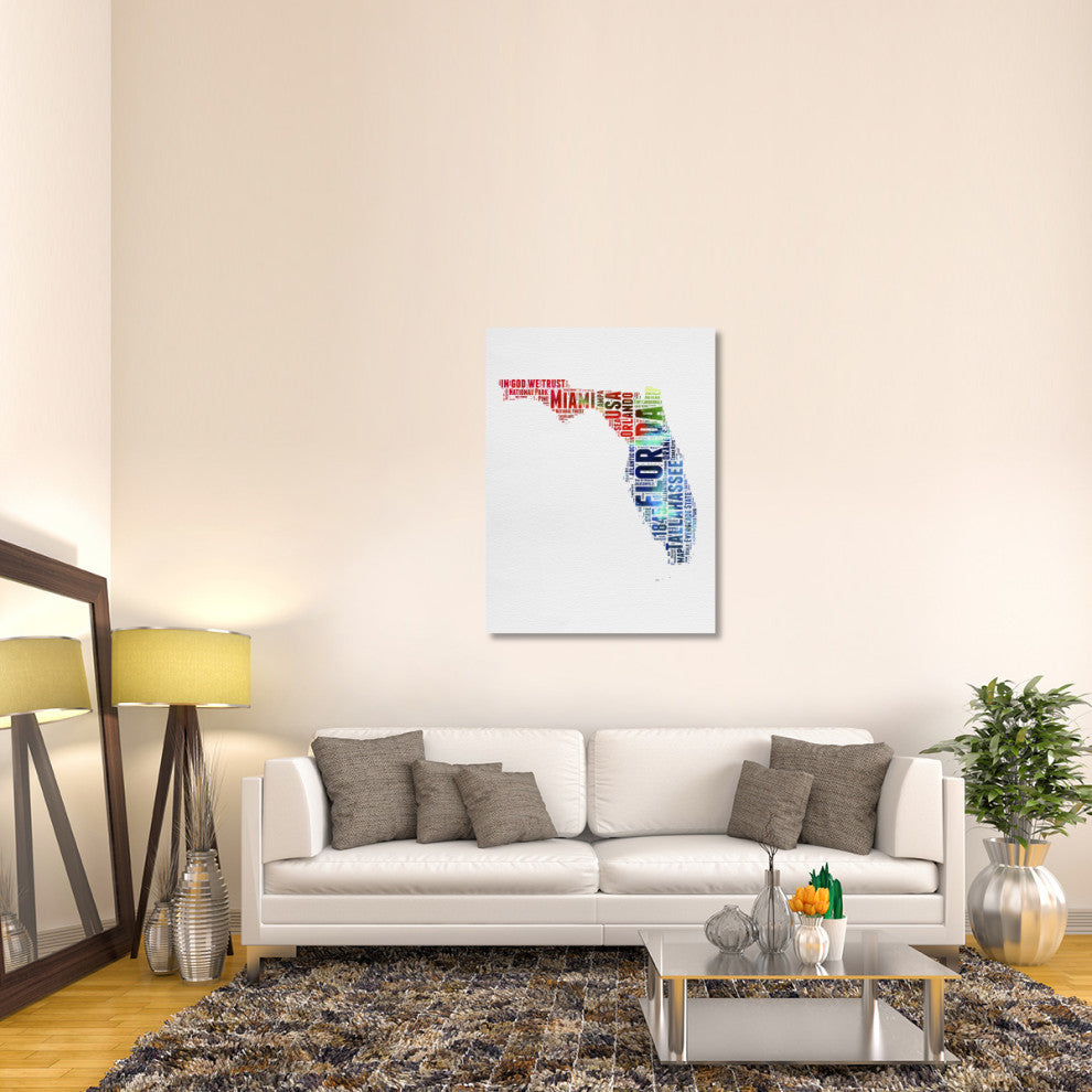 "Florida Watercolor Word Cloud" Fine Art Print