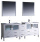 Torino 84" White Modern Double Sink Bathroom Vanity, Faucet FFT3071BN