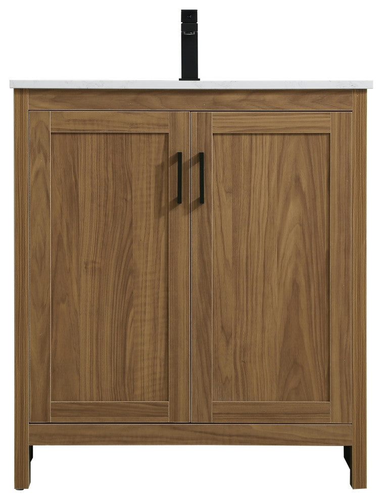 Home Living 30" Single Bathroom Vanity, Walnut Brown