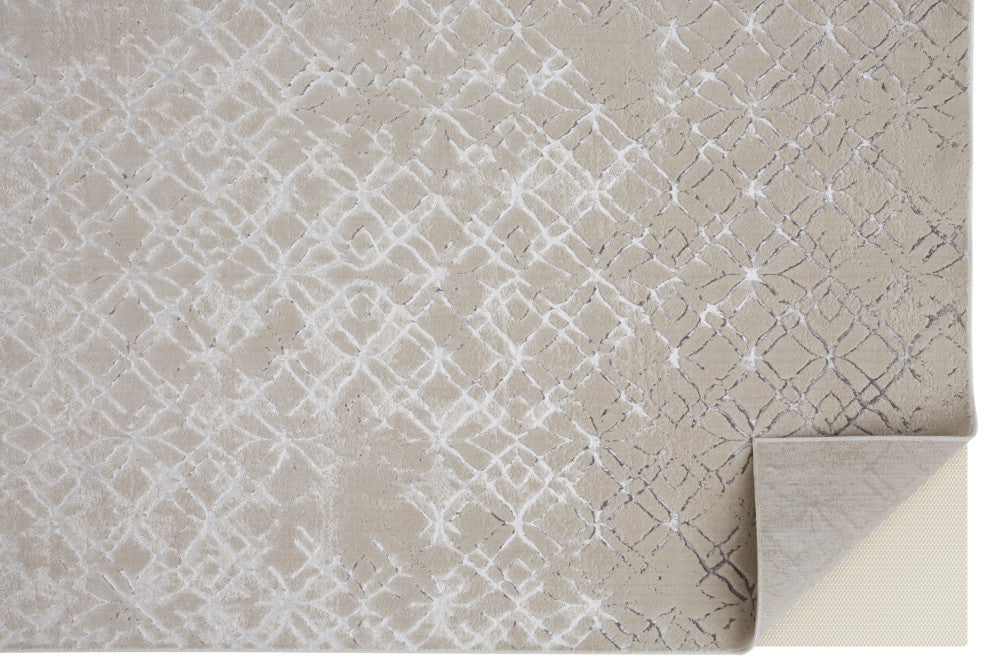 Orin R3047 Modern/Industrial/Luxury & Glam Area Rug, Beige/Silver, 12'x18'