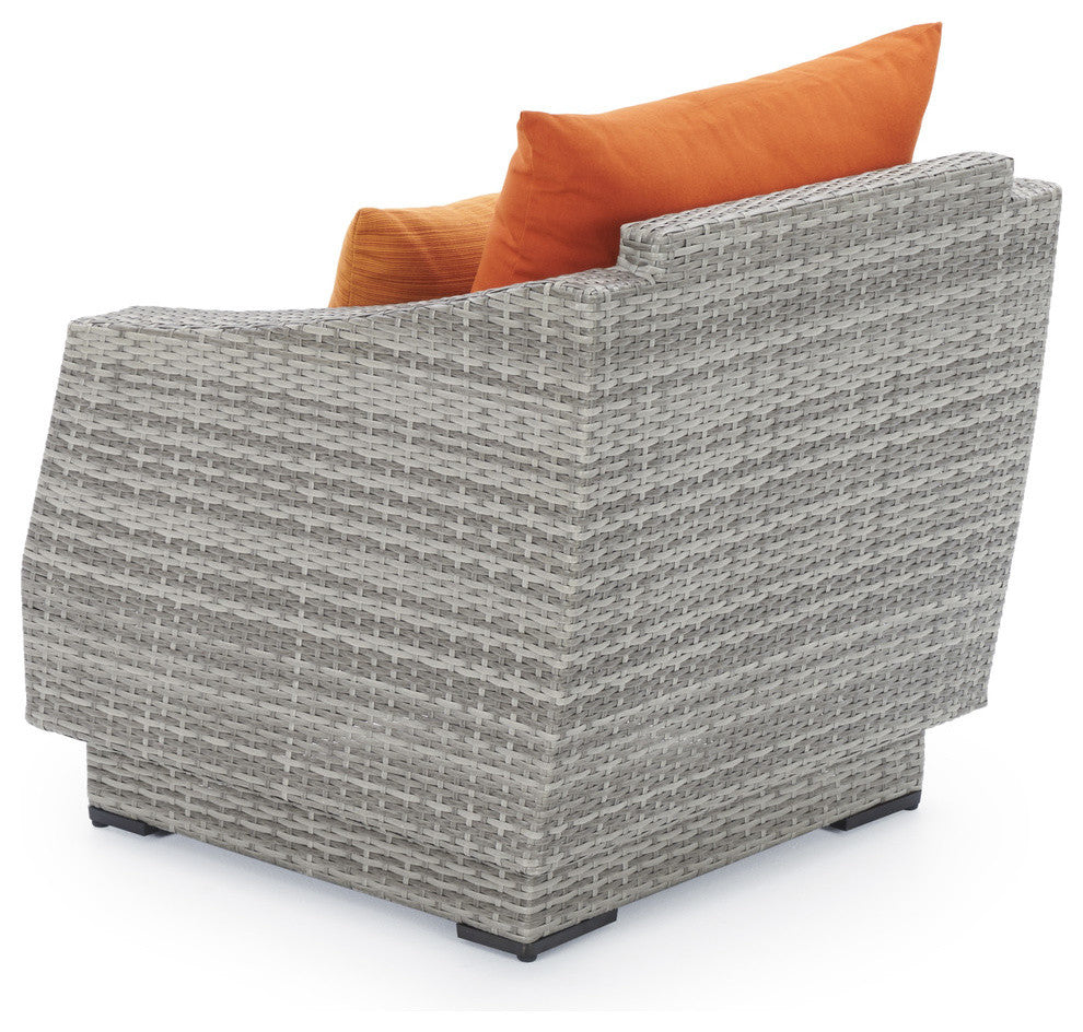 Cannes 2 Piece Aluminum Outdoor Patio Club Chairs, Orange