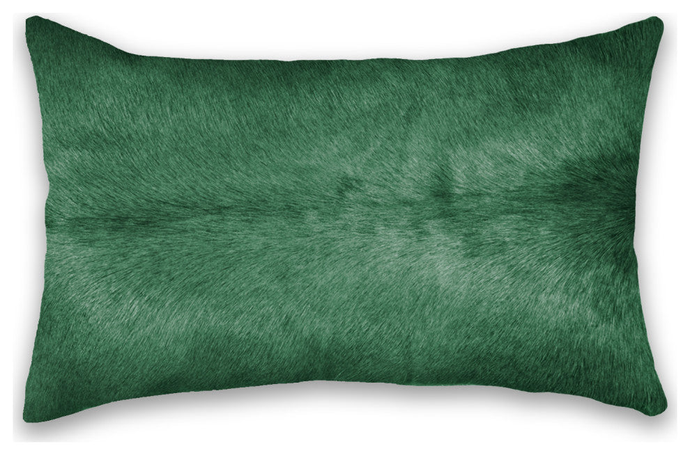 12"x20" Torino Cowhide Pillow, Verde