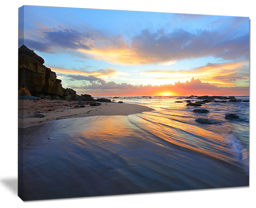 "Exotic Seashore Sunrise Australia" Seashore Canvas Wall Art, 20"x12"