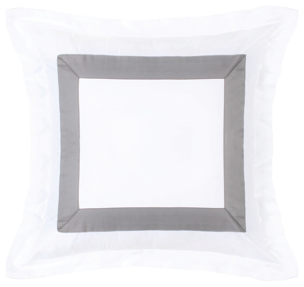 Light Gray Flange Sham Pillow Cover, 20"x20"