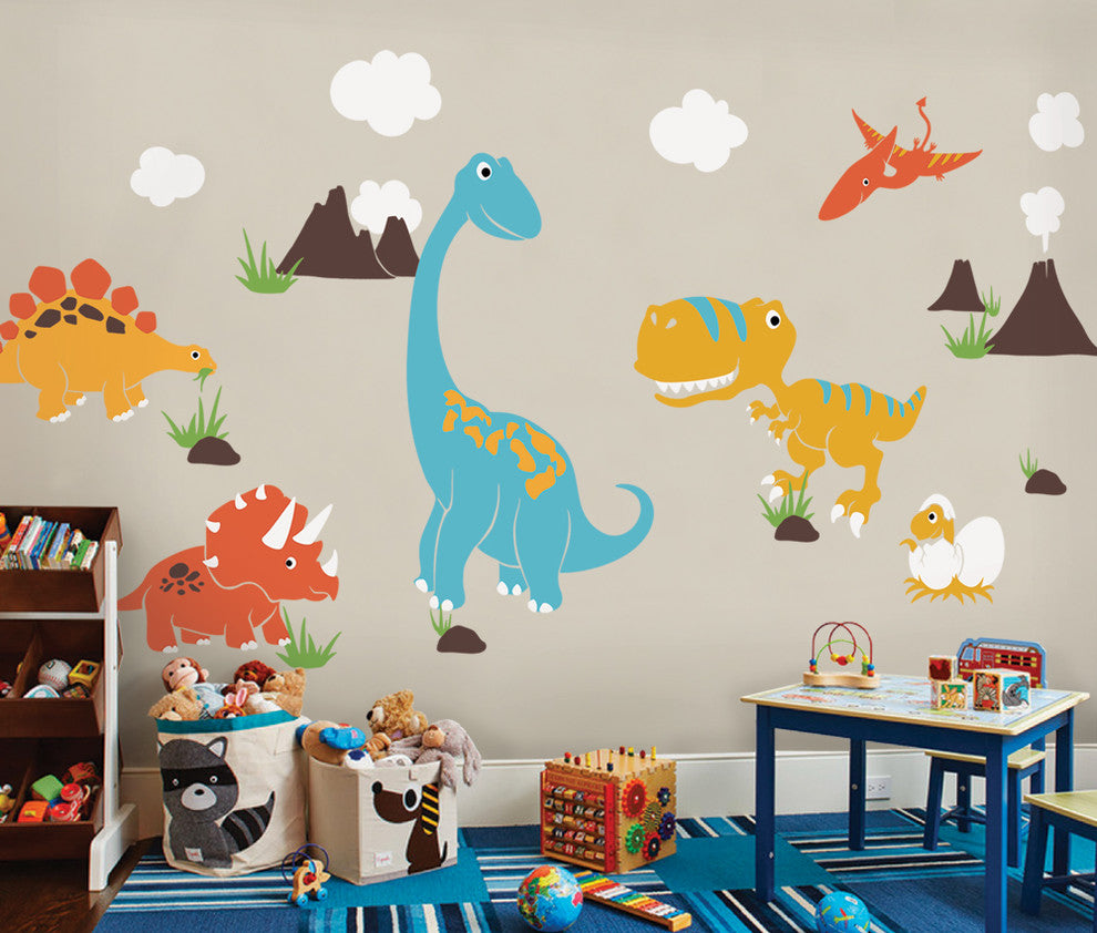 Dinosaur Wall Decal, Scheme A