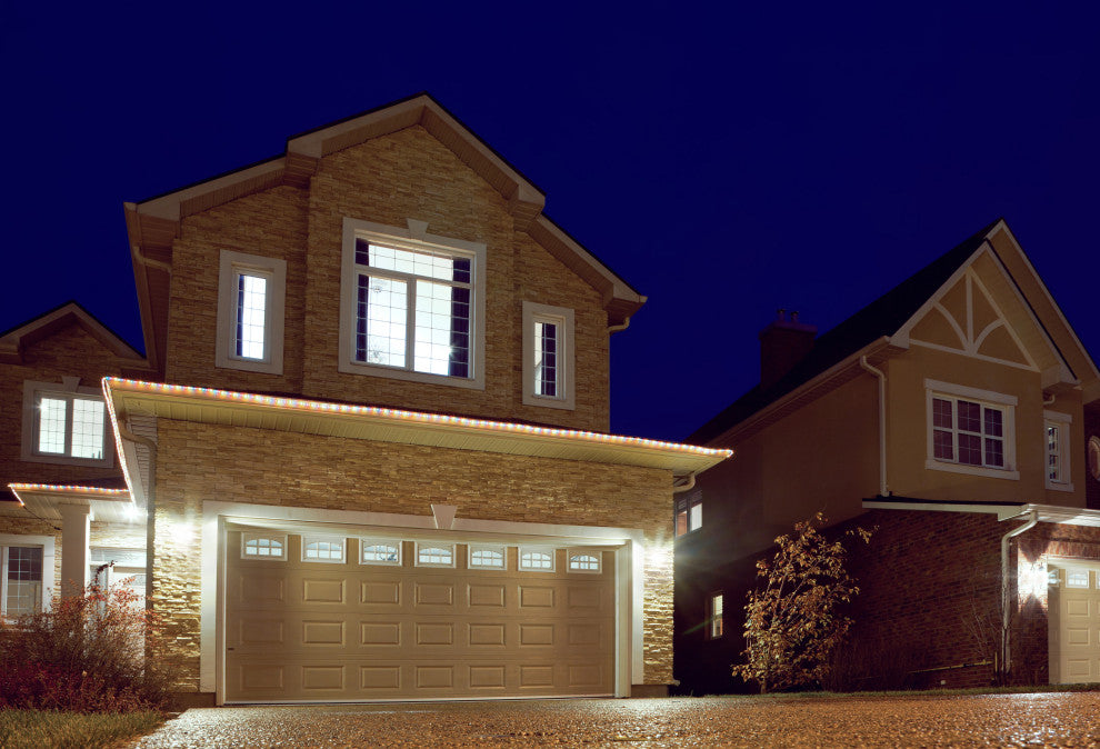 NICOR 100-Watt White Double Cylinder Adjustable Security Flood Light, White