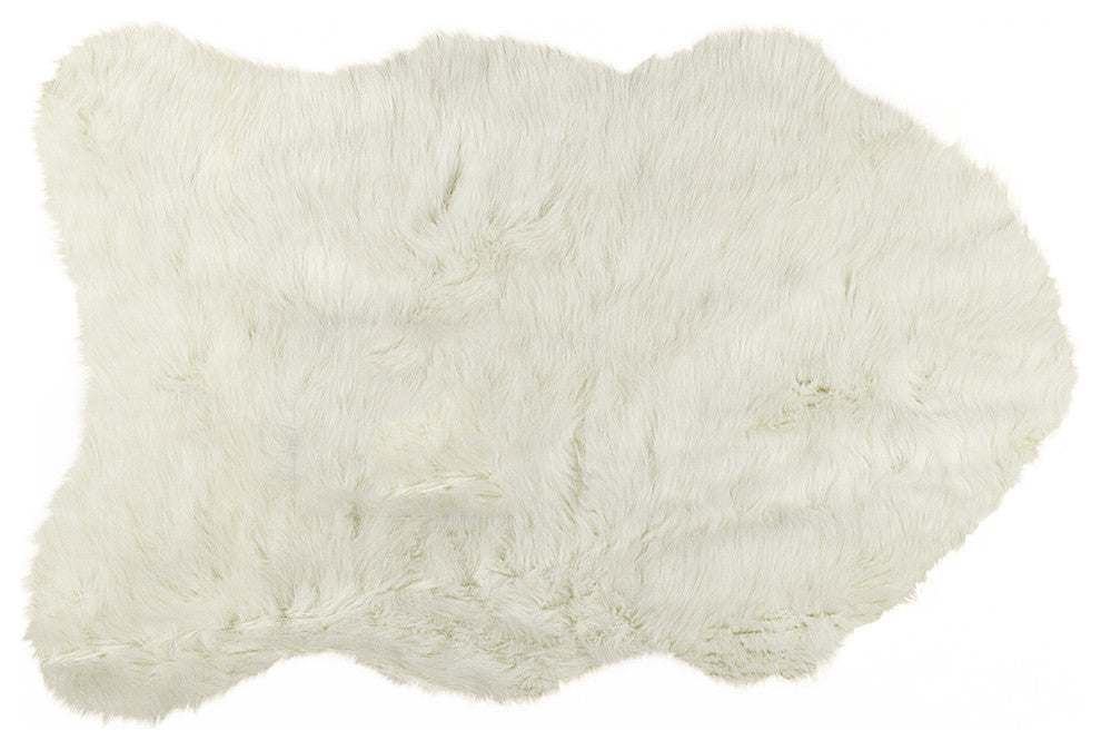 Gordon Faux Sheepskin Throw, Off-White, 2'x3'