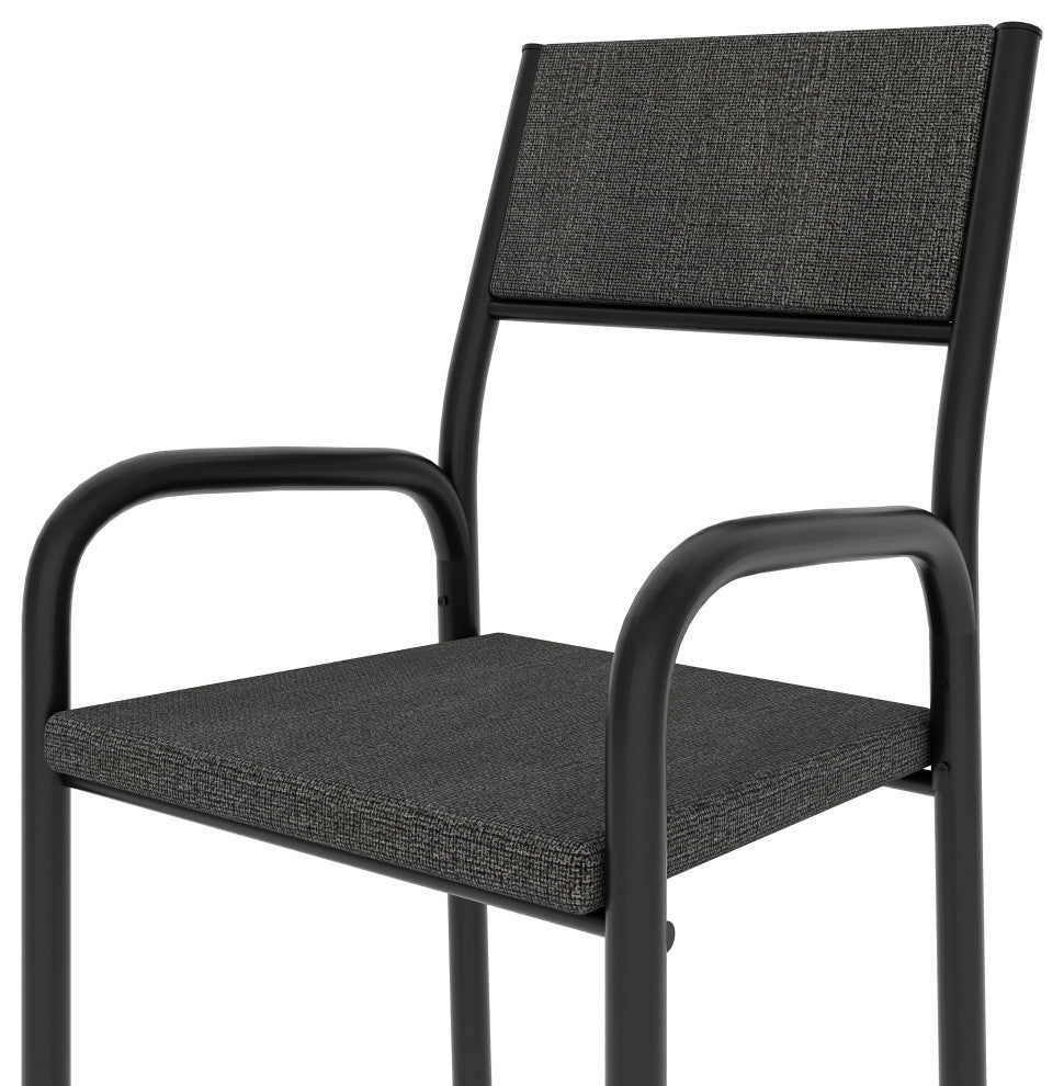 Techni Mobili Office Visiting Chair With Metal Frame, Black