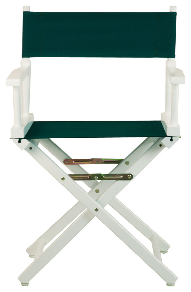 018" Director's Chair White Frame-Hunter Green Canvas