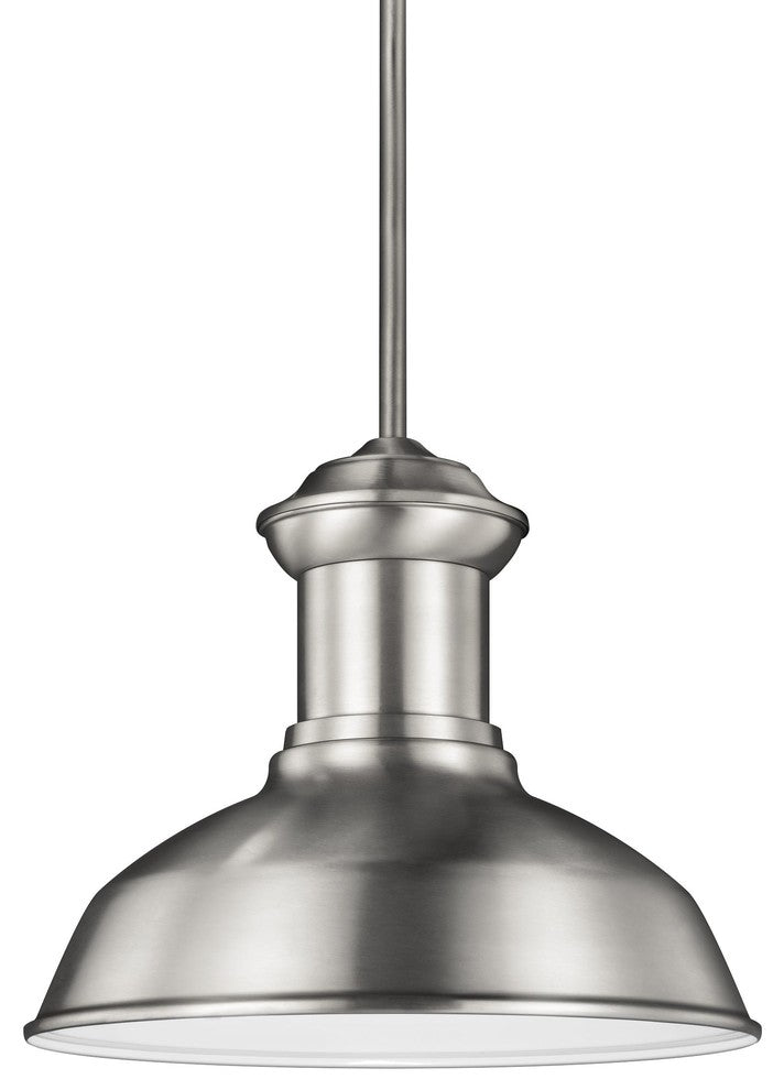 Generation Lighting Lighting 1-Light Outdoor Pendant, Satin Aluminum