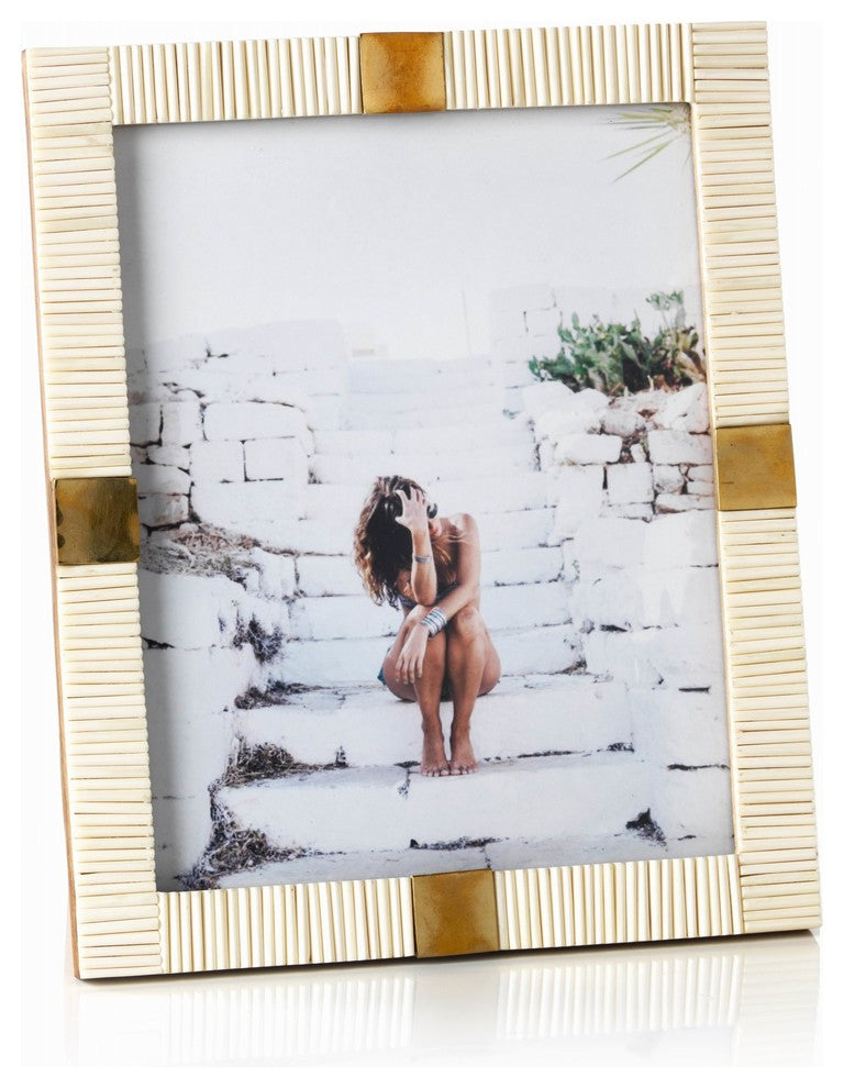 Maha Bone With Brass Trim 8"x 10" Picture Frame