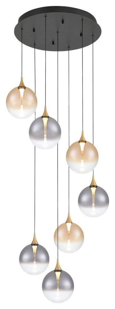 Iissa 7L 21" Gold Mix Chandelier