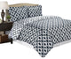 Sierra Gray/White Silky Soft 100% Egyptian Cotton Duvet Set, Twin/Twin Xl