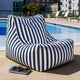Ponce Outdoor Patio Bean Bag Lounger, Navy Stripes