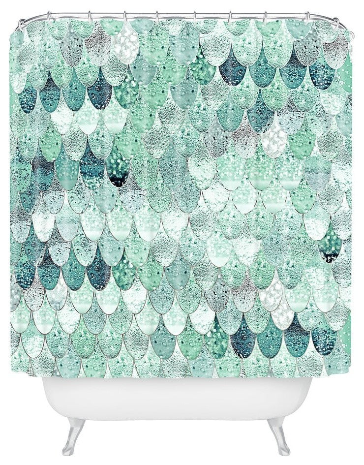 Monika Strigel Lily Mint Mermaid Shower Curtain, 72"x69"