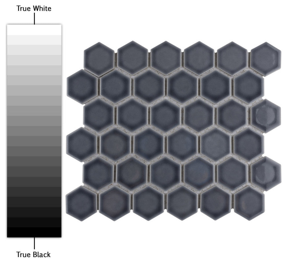 Hudson Due 2" Hex Storm Grey Porcelain Floor and Wall Tile