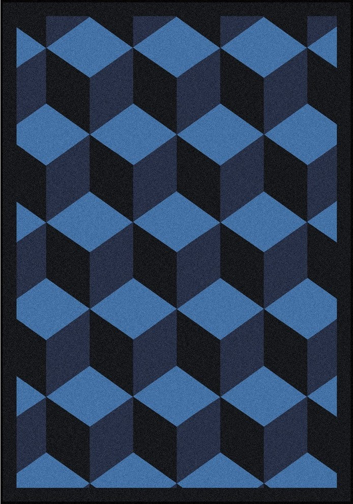 Kaleidoscope Rug, Highrise, 7'8"x10'9", Navy