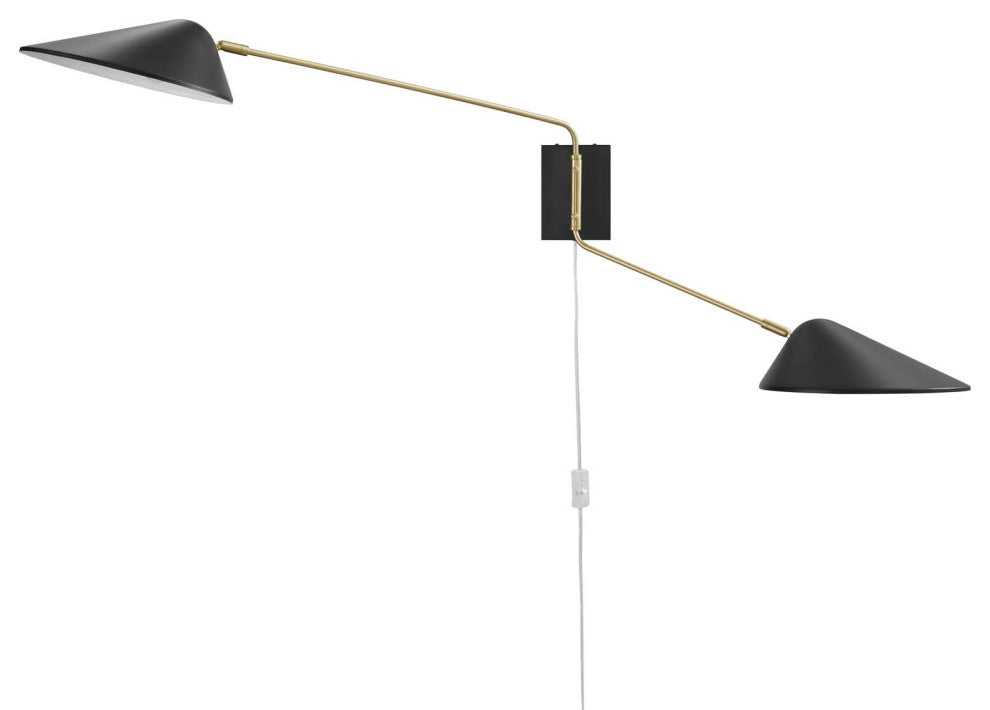 Journey 2-Light Swing Arm Wall Sconce Black