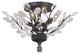 Elegant Orchid Flush Mount, Dark Bronze Finish With Royal Cut Crystal