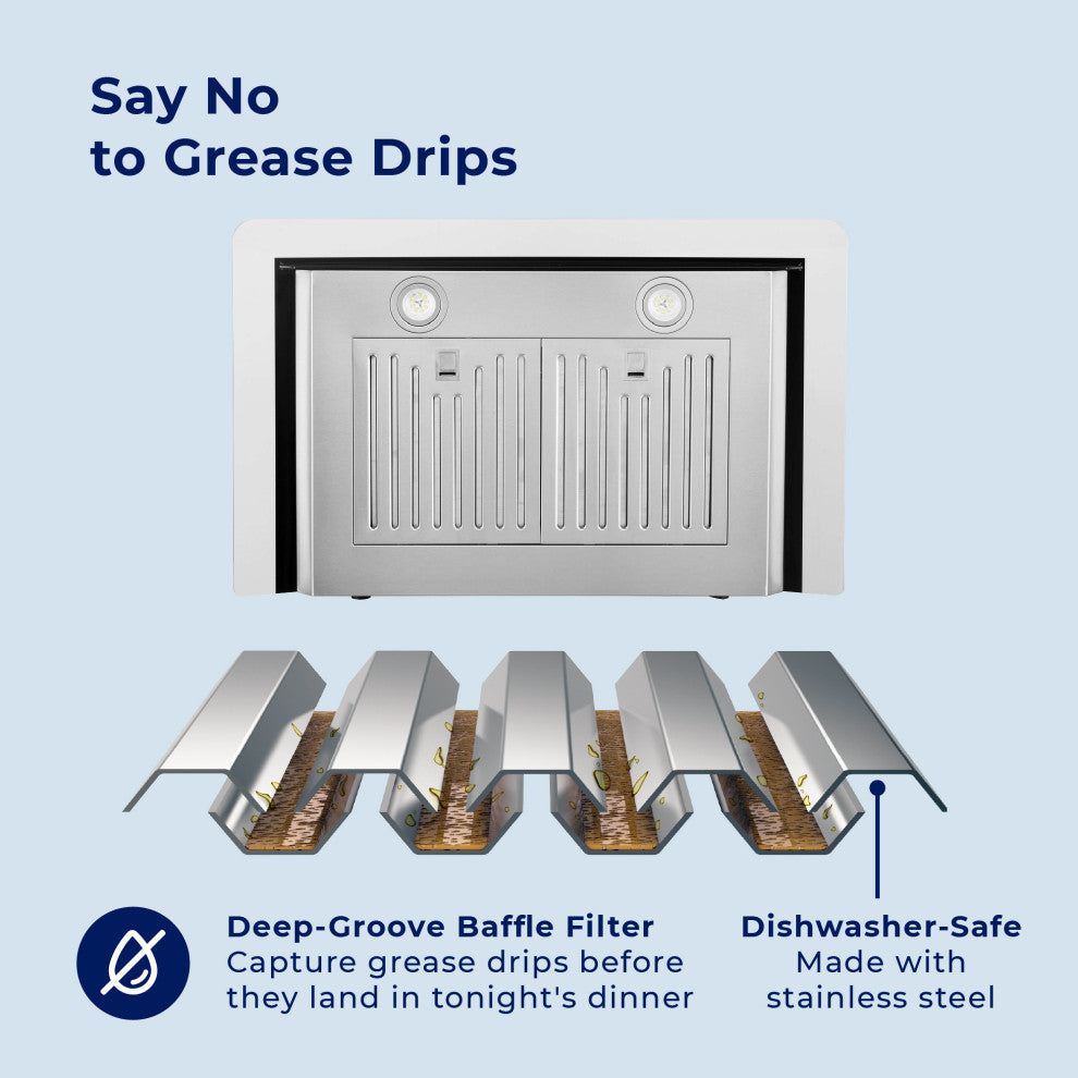 Hauslane | Chef Series Range Hood WM-639 European Style Kitchen Extractor, 30"