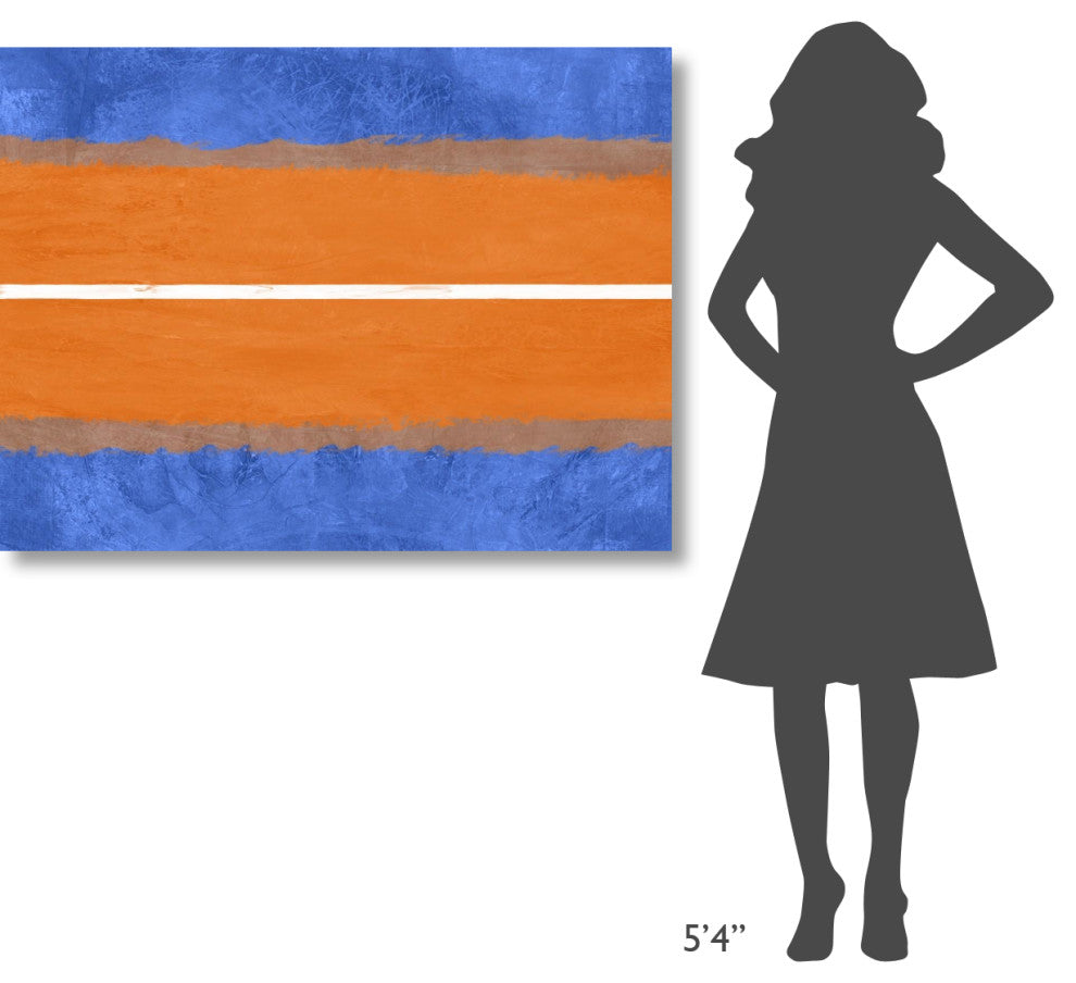 "Blue And Orange Abstract Theme 4" Fine Art Print