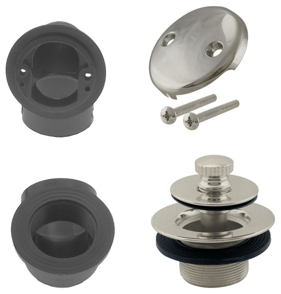 Pull & Drain Sch. 40 ABS Plumber'S Pack With Two-Hole Elbow In Satin Nickel