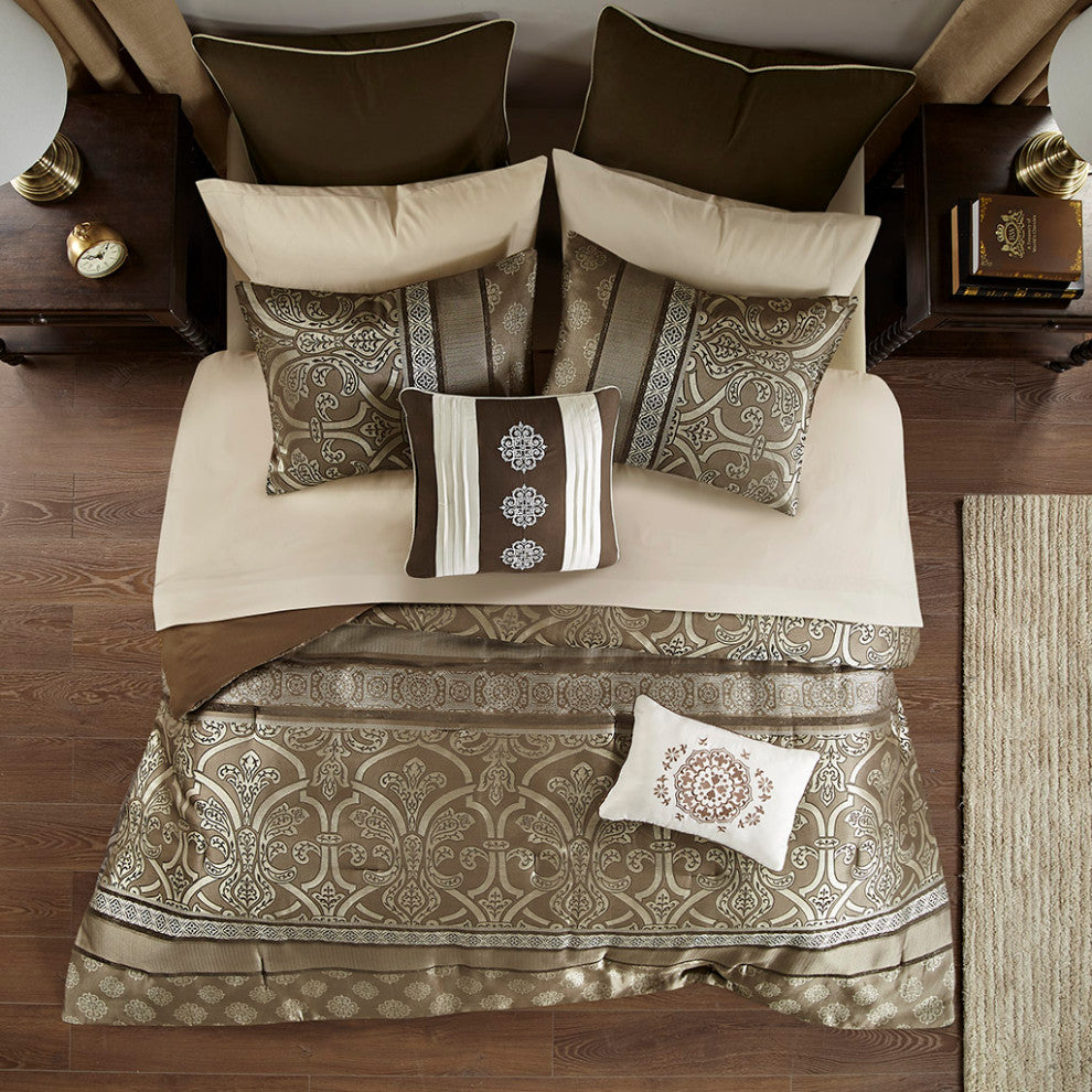 Madison Park Essentials Zara 16 Piece Jacquard Comforter Set