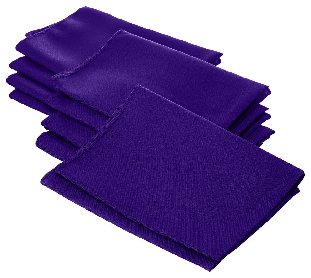 LA Linen Polyester Poplin Napkin, 10 Pack, Purple