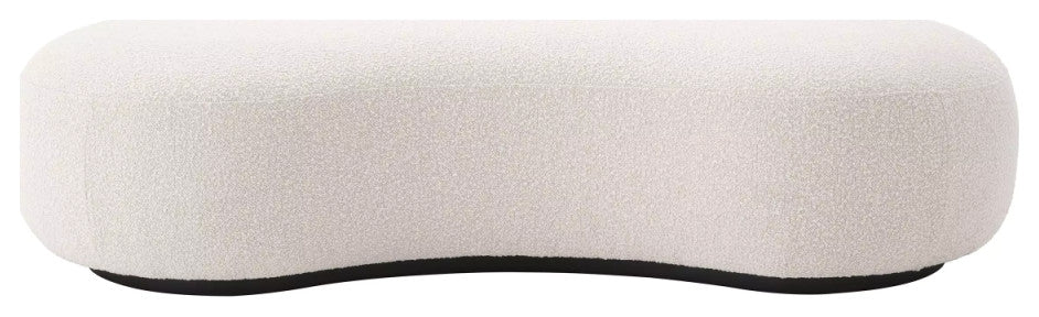 Boucle Cream Curve Bench | Eichholtz Bjorn