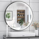Metal Framed Round LED Vanity Mirror Anti-Fog Wall Mount Makeup Mirror, 24"