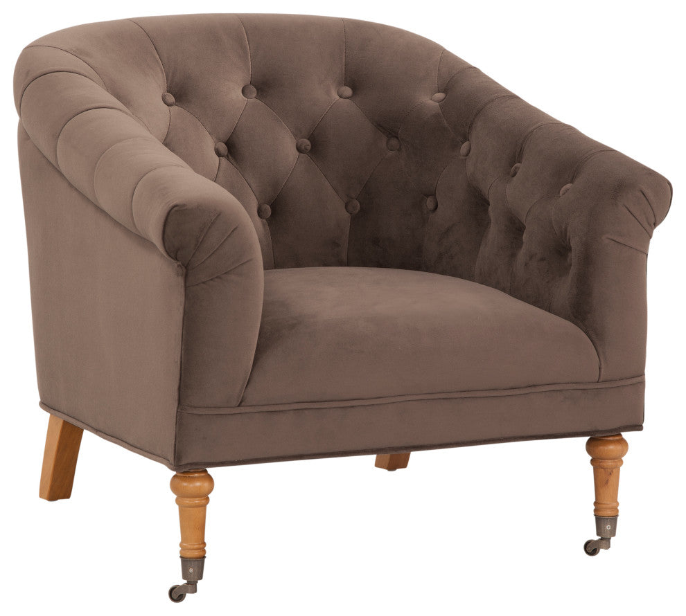 Grafton Home Davenport Club Armchair, Toast Brown Velvet