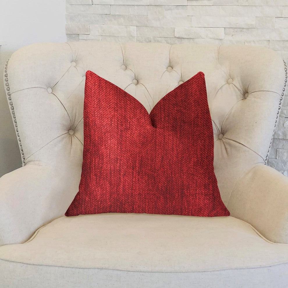 Sangria Cherry Red Luxury Throw Pillow, 22"x22"