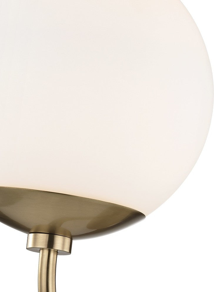 Carrie Wall Sconce With Opal Etched Glass, Finish: Aged Brass