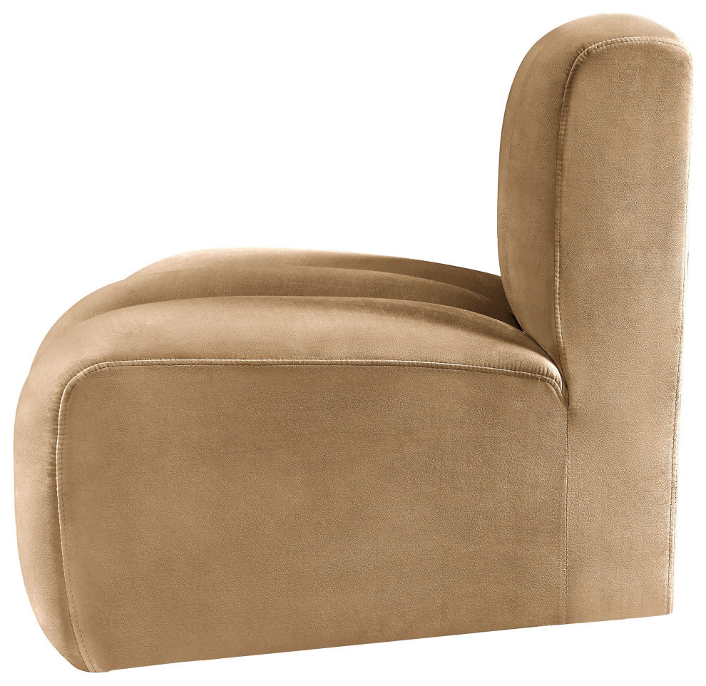 Arc Upholstered Modular Component, Camel, 1-Piece: Reverse Corner, Velvet