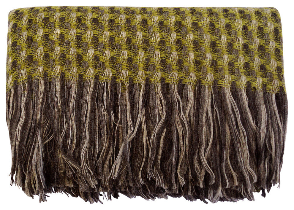 Kauri Wool Throw Blanket, Moss