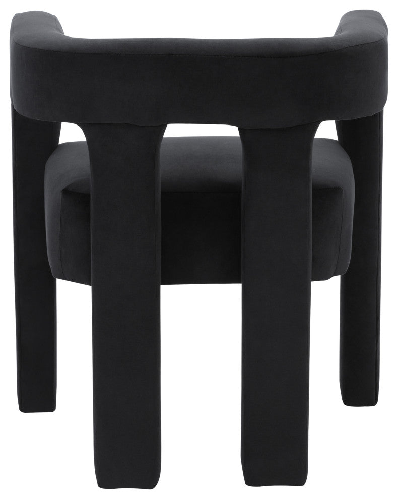 Athena Velvet Upholstered Dining Chair, Black