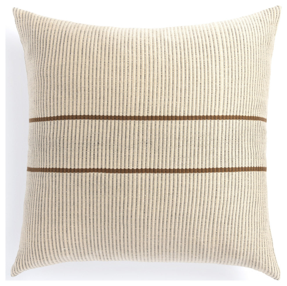 Handwoven Merido Pillow, Beige, 20"x20"