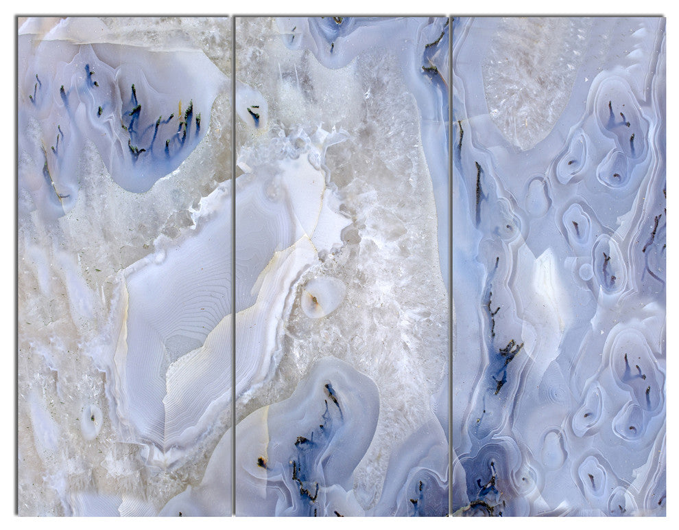 Agate Stone Background, Abstract Canvas Wall Art Print, 36x28, 3 Panels