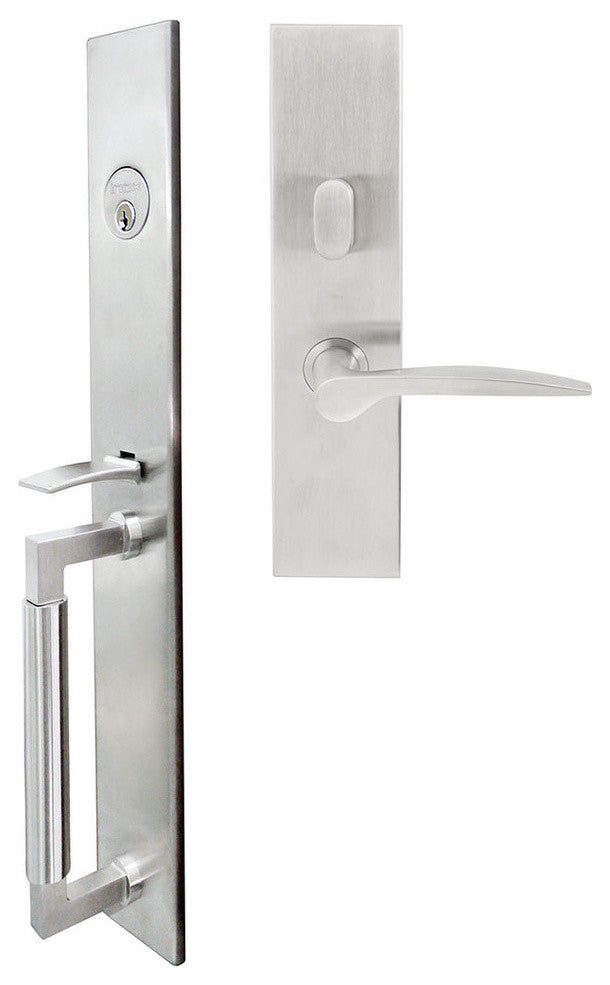 Toronto Lever, Mortise Entry Handleset, Left Hand Reverse, Satin Stainless Steel