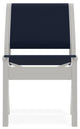 Leeward Sling Stackable Outdoor Dining Chair, Navy/Snow