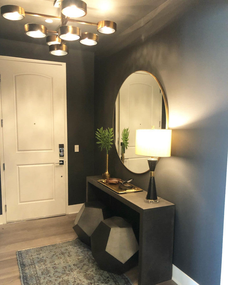 Elegant Black White Marble Table Lamp | Round Silver Tapered Tuxedo Hourglass