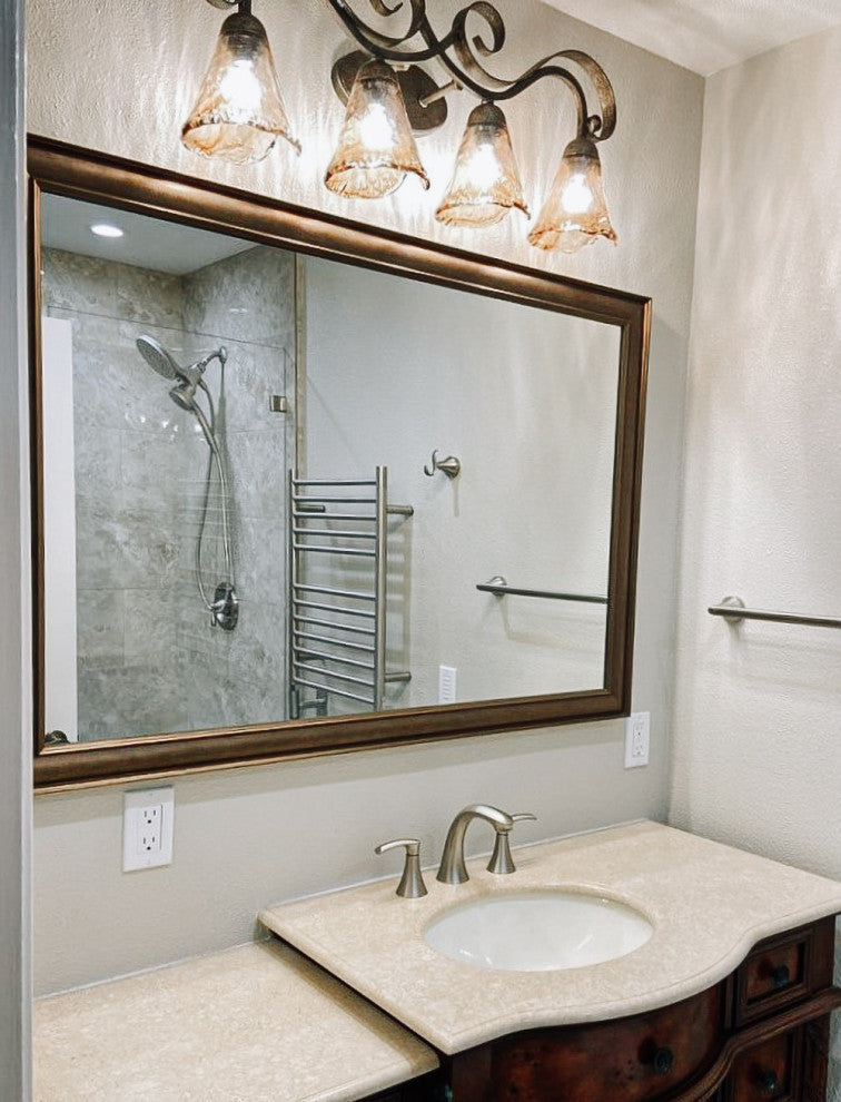 Oxfordshire Framed Wall Mirror, Bronze, 36" X 54"