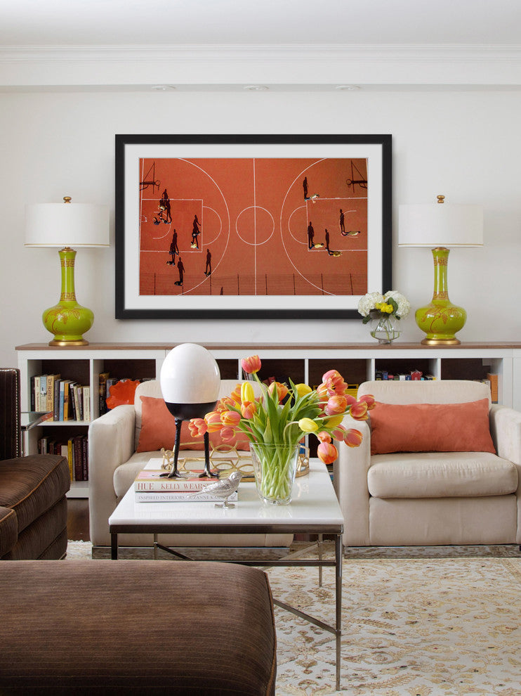 "Basketball Court" Framed Print by Karolis Janulis