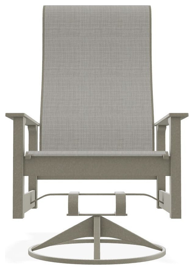 Leeward Sling Outdoor Swivel Rocker, Deacon/Storm