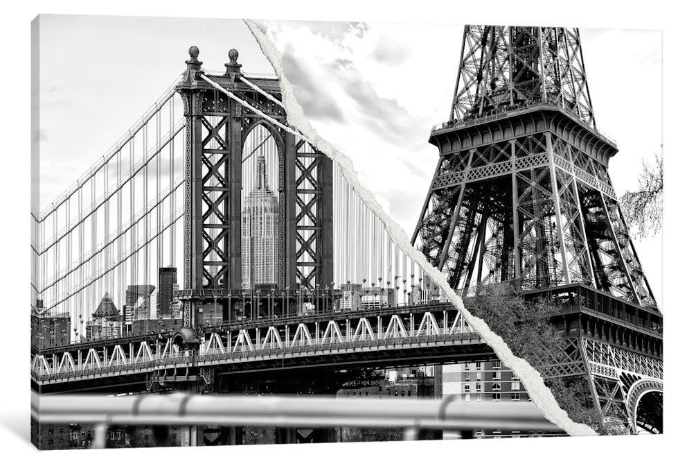 "Dual Torn Series The Tower and the Bridge" by Philippe Hugonnard, 40x26x1.5