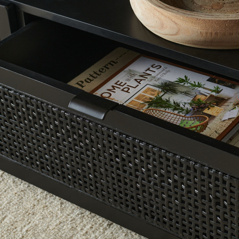 Safavieh Theon 2 Drawer Media Stand, Black