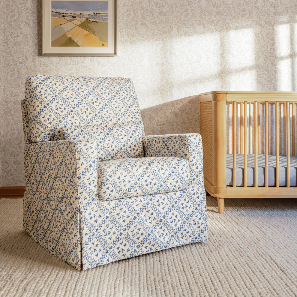 Sarah Flint x Namesake Crawford Swivel Glider in Eco-Performance Fabric, Blue